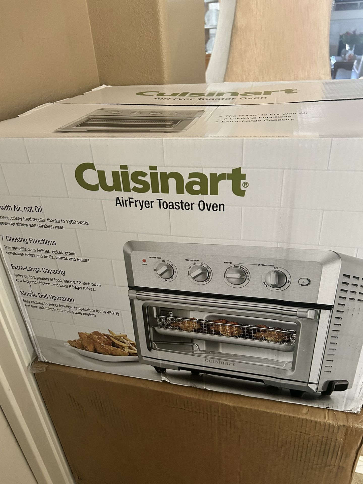 Cuisinart CTOA 122 Air Fryer Toaster Oven Stainless Steel 1800W