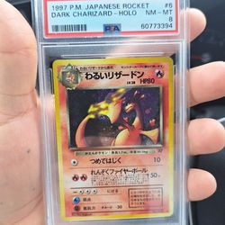 PSA 8 1997 Pokemon Japanese Rocket Dark Charizard #6 Holo MINT 