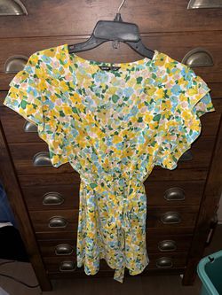 SHEIN Floral Flutter Sleeve Mini Dress
