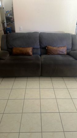 Bluish Gray Reclining Couch