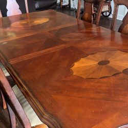 Antique Dining Table 6 Chairs 