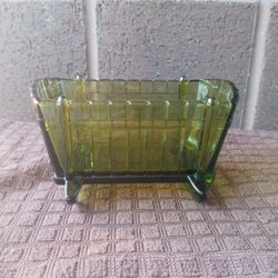 1960s Green Indiana Glass Mini Cradle