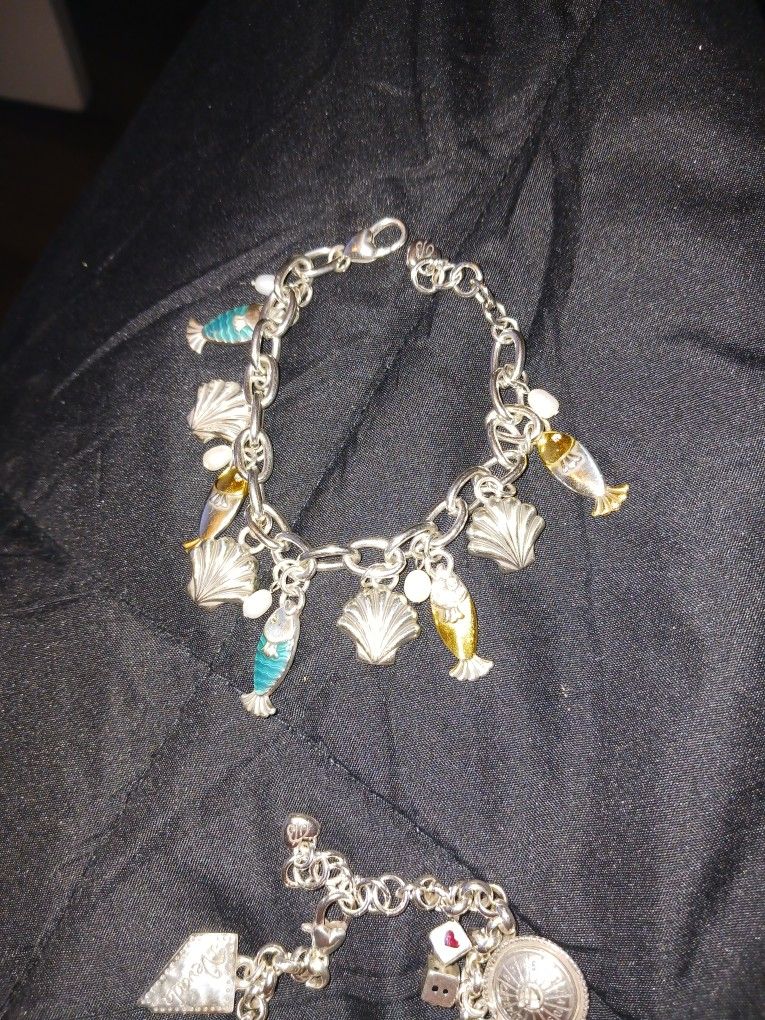 Silver Bracelet With Fish And Shells 395 Silver 