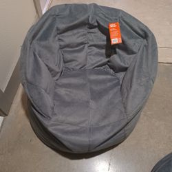 Big Joe Joey Bean Bag Chair, Gray Plush Fabric