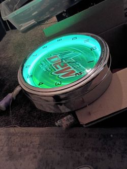 Mountain dew neon 16" Clock