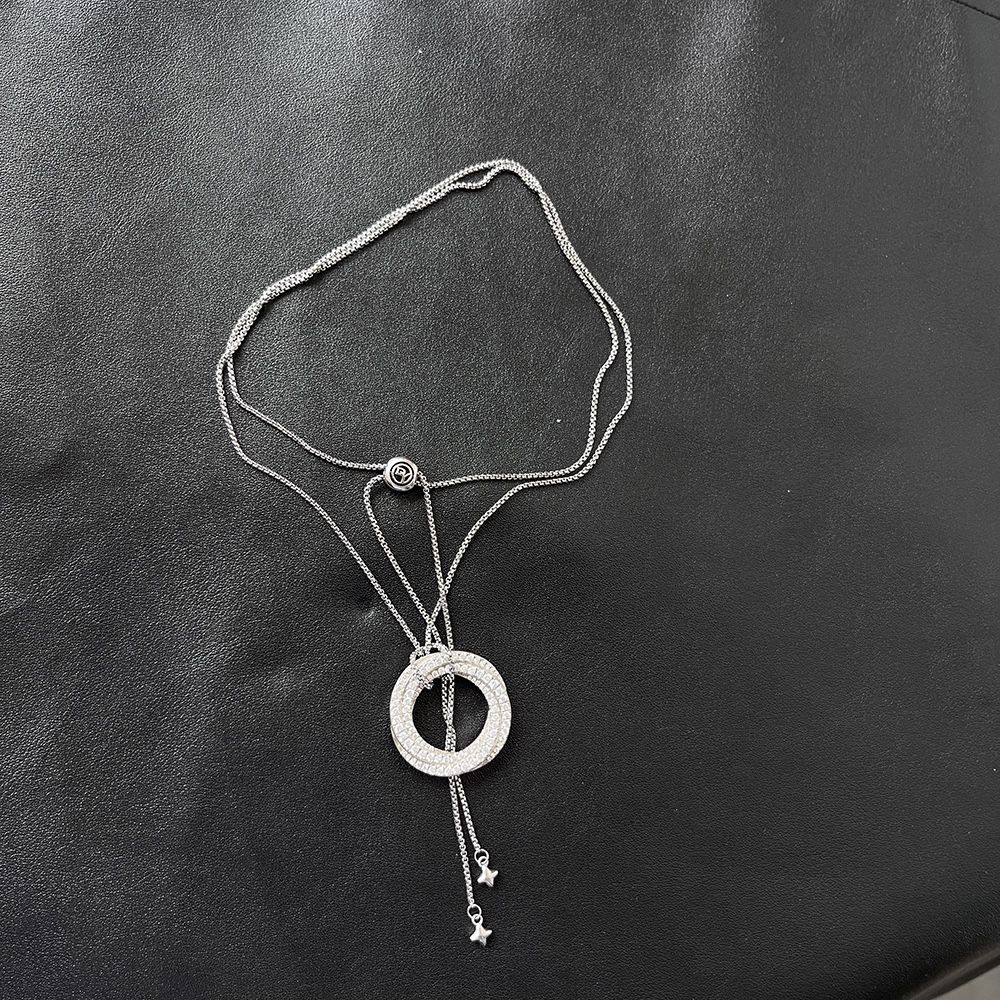 Silver Hoop Diamond Pendant