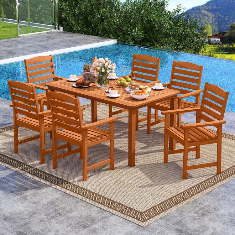 7pc Patio Furniture Outdoor Dining Table Set
