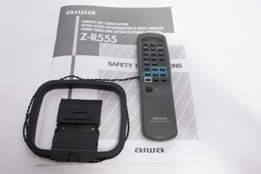 AIWA Z-R555 Remote Control RC-7A505 + AM Loop Antenna + Owner’s Manual – Tested