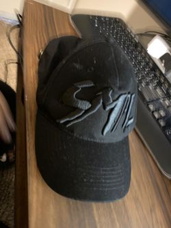 Black Leather strap gold buckle hat