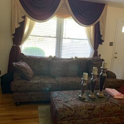 Sofa  Loveseat And Ottoman $500 And  2 Lamps And Two End Tables $200