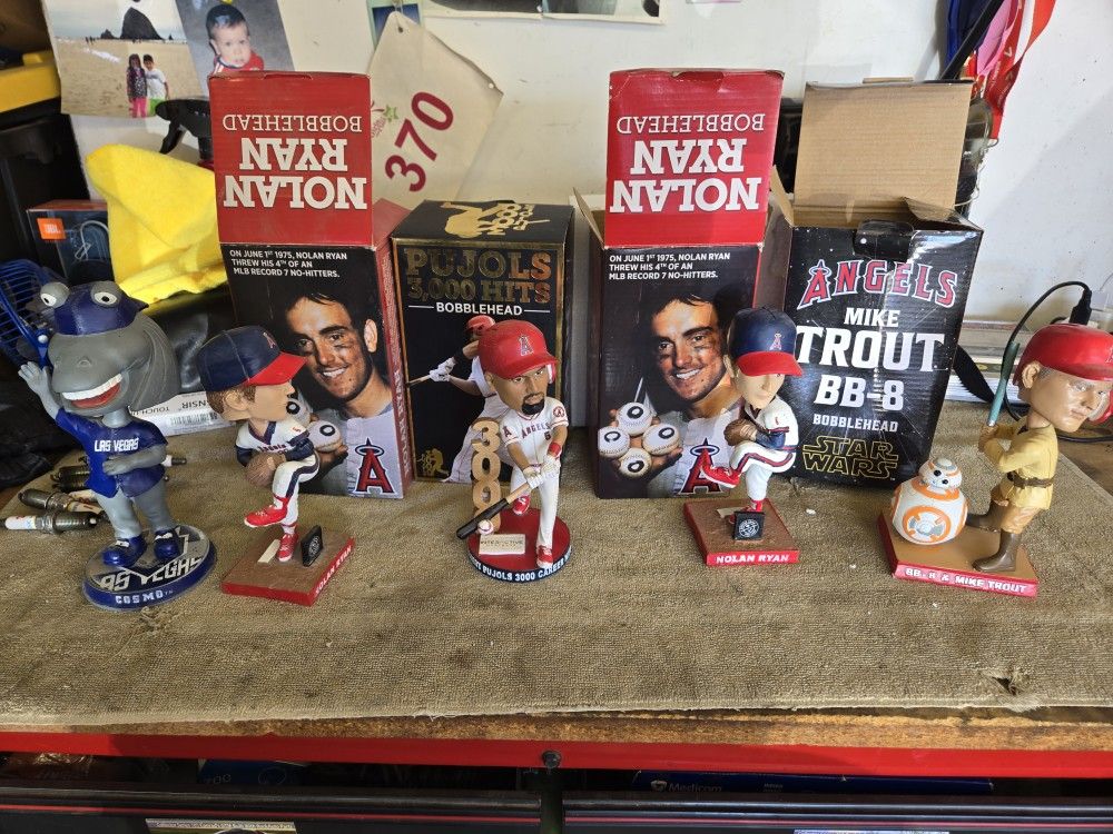 Angels Bobble Heads Baseball Trout Pujols Ryan
