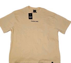 Thank God Brand Redefine Oversized Tee XL Cream Christian Graphic T-Shirt NWT