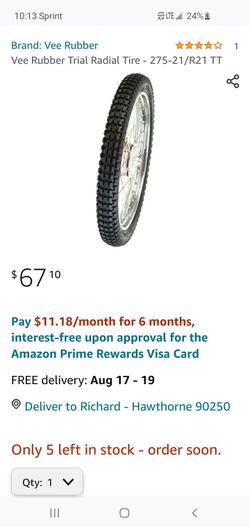 Vee Rubber Trial Radial Tire - 275-21/R21 TT 

