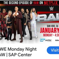 Monday NIGHT RAW tickets  Sec 128 Very Close To Titantron !! 