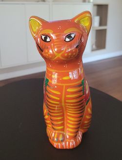 Hand-Painted Ceramic Cat Piggy Bank