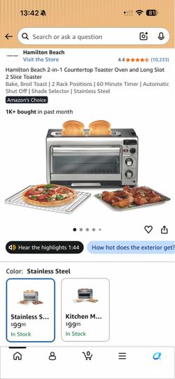 Hamilton Beach 2-in-1 Countertop Toaster Oven and Long Slot 2 Slice Toaster