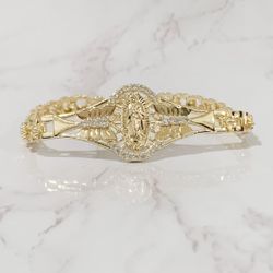 Virgen De Guadalupe bracelet W Butterflies (14k GOLD PLATED)