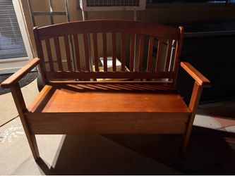 Wood bench and foldable chair
