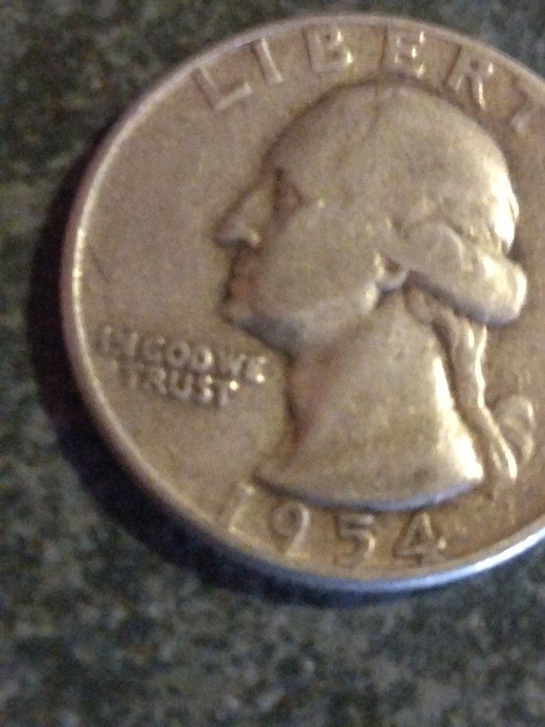 1954 Silver Quarter DDO Error "In Cod We Trust"