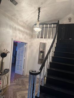 Two antique working crystal chandeliers