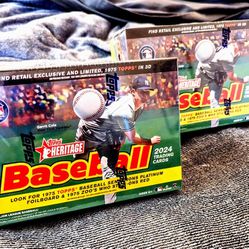(2) 2024 Topps Heritage Baseball Monster Box - 17 Packs! Find 3 Red-Bordered Base Cards!