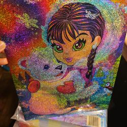 RARE LISA FRANK UNPUNCHED FOLDERS  2005-2006 Y2K  Glitter