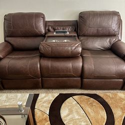 Recliner, Sofa With Charging  Port And Tv Stand 