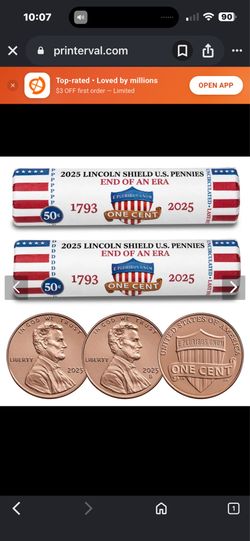 4 UNCIRCULATED last issue Lincoln cent penny