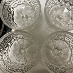 Glass Carved Desert Cups 