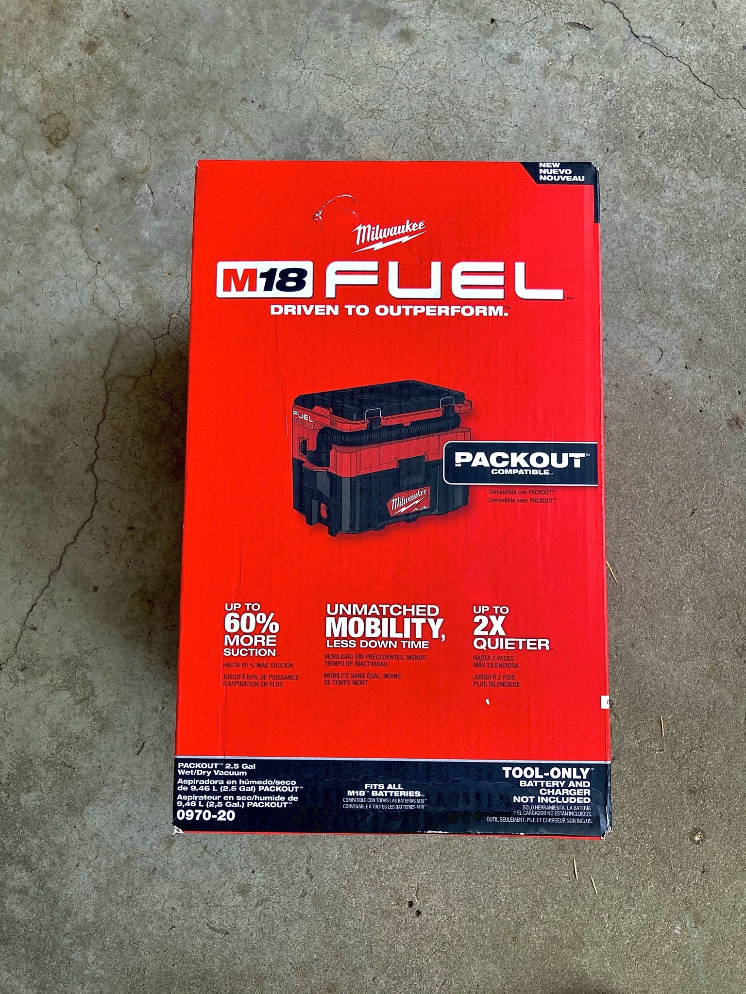 Milwaukee M18 PACKOUT Vacuum (Vacuum only, Batteries NOT Included)