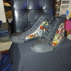 Steve Madden Chaos 01M1 Men's Leather Upper High-Top Spiked Trainers  Size 13