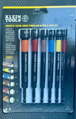 Klein Tools Magnetic Color-Coded Power Nut Setter 6-Piece Set