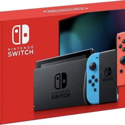 Nintendo Switch w/ Box, Wires And wireless Mario Controllers 