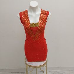 Red Gold Dress