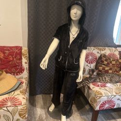 BCBG Black Velour Tracksuit Set
