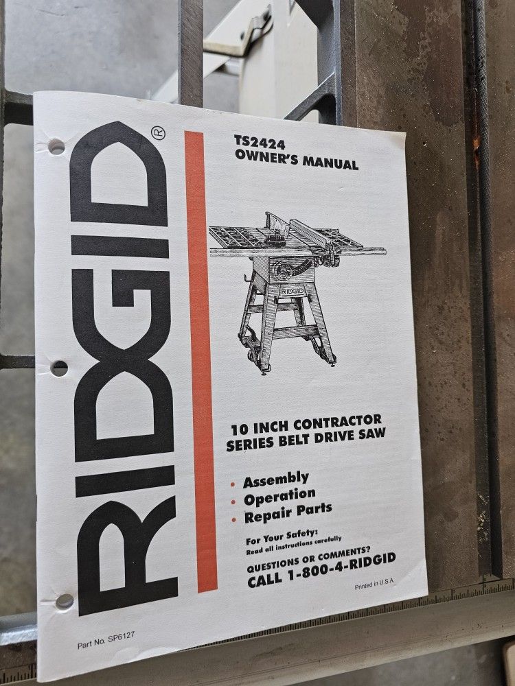 Ridgid 10" Contractor Series Table Saw