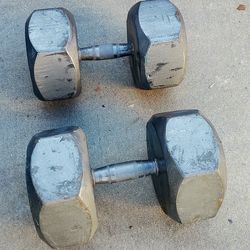 Pair of 100 lbs Metal Dumbells