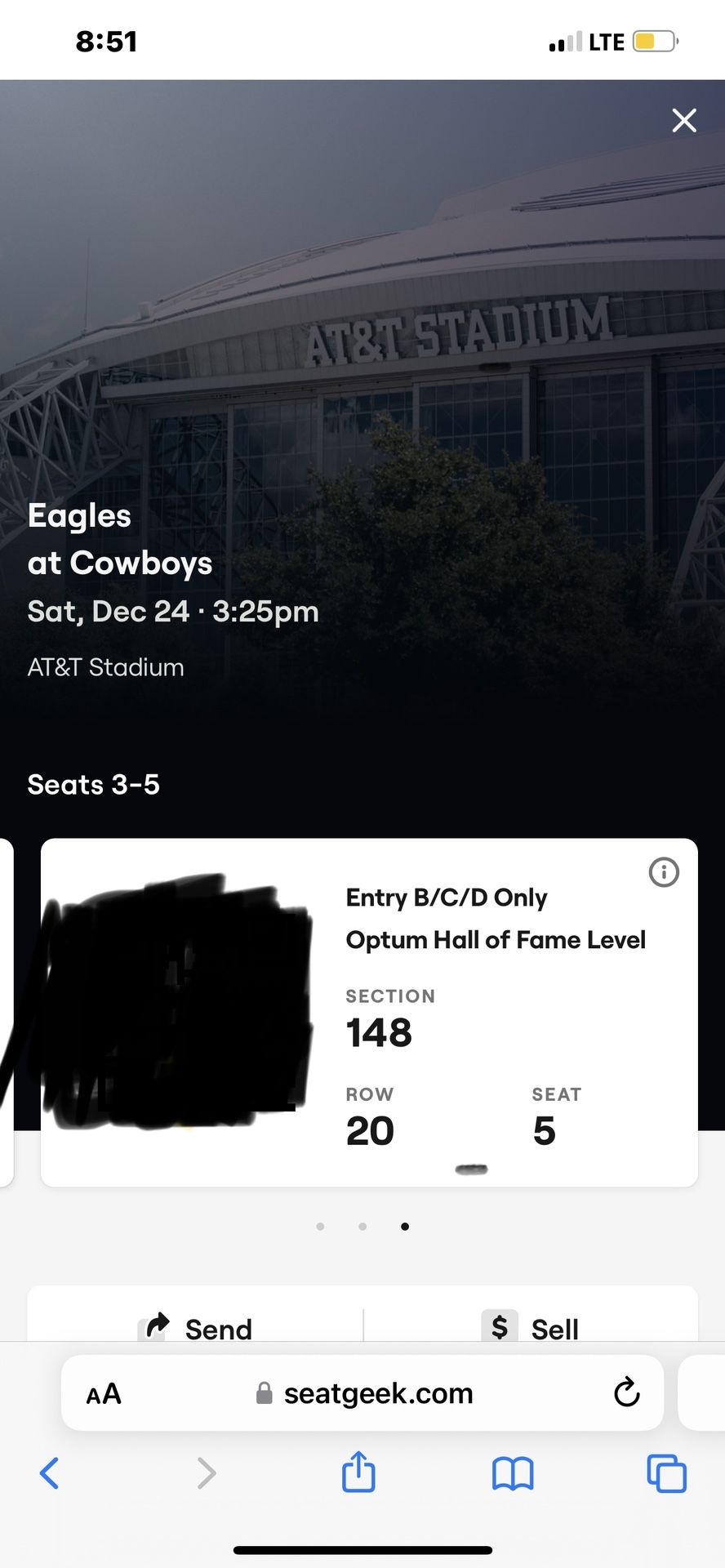 Cowboys Tickets Hall Of Fam Seats 50 Yard Line 