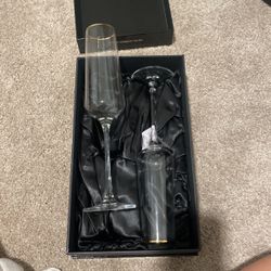 Gold Rim Champagne Flutes