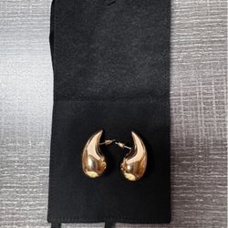 Teardrop Earrings Set, Chunky Gold Hoop Earrings.
