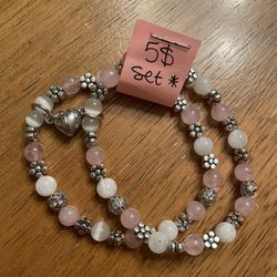 Pink Flower Friendship Bracelets 