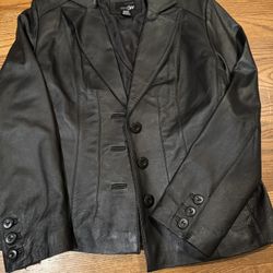 black genuine leather blazer from East 5th