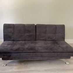 Folding Dark Gray Couch With Outlets 