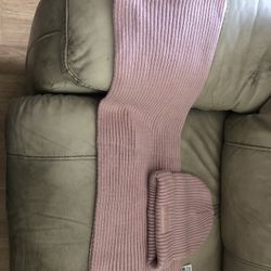 Pink Brand Scarf And Hat