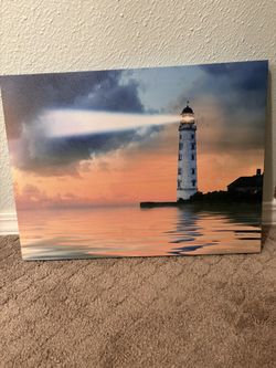 16”x12” Illuminated Lighthouse Canvas