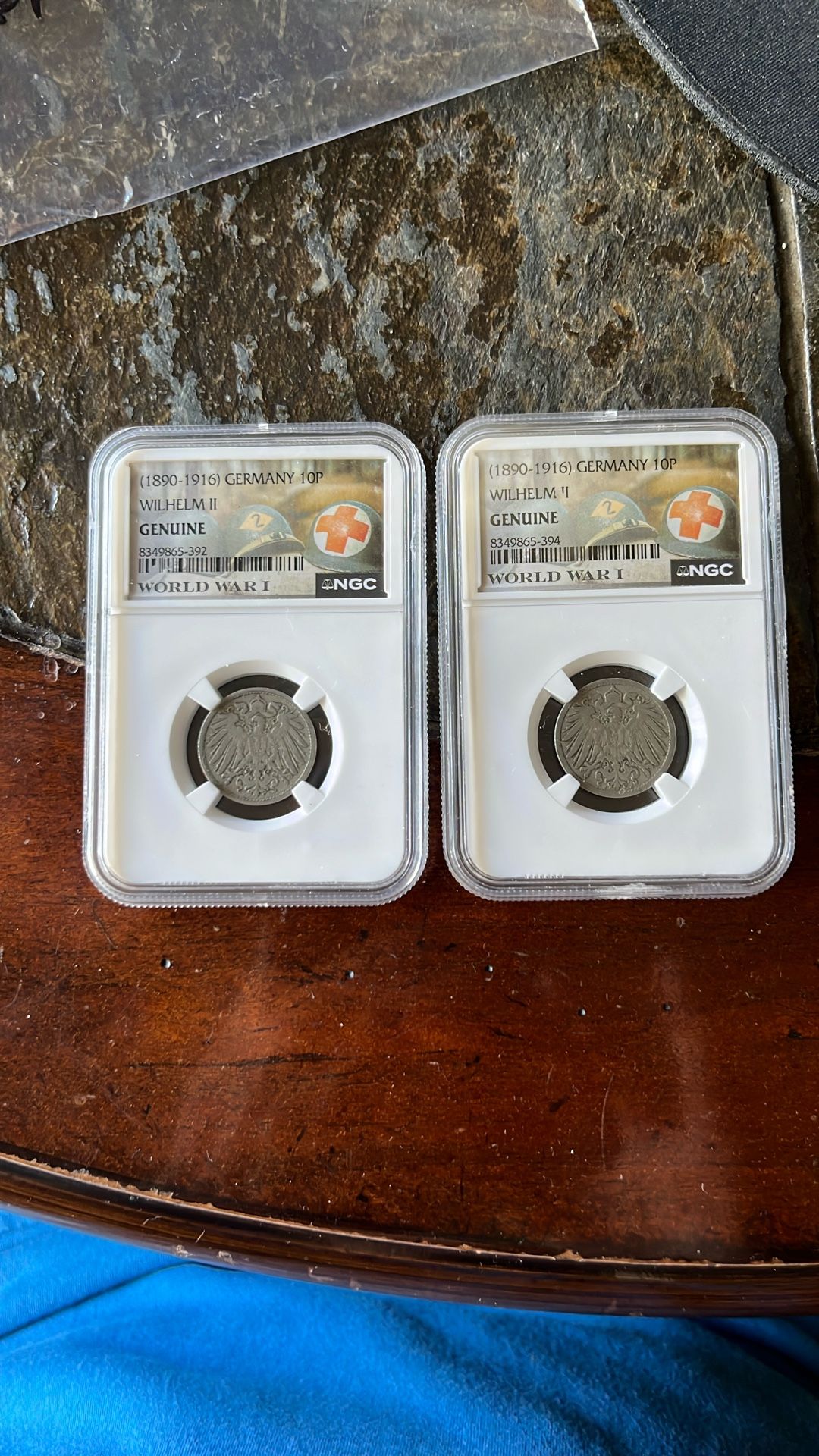 2 - Silver 1900 GERMANY NGC GRADED WORLD WAR I - 10 Phennig’s! These are very collectible and worth having especially at this cheap price.  