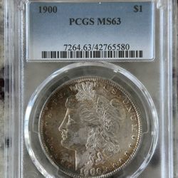 1900 PCGS MS63 Morgan Silver Dollar “toned”
