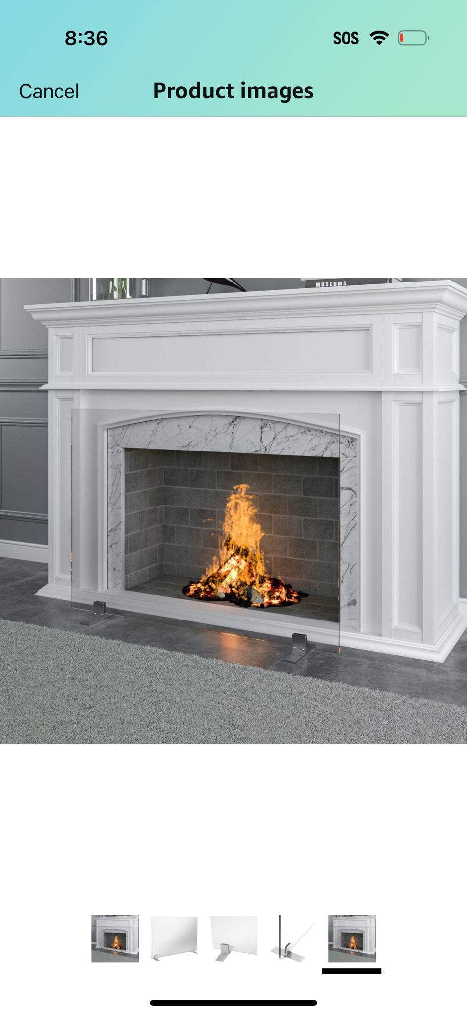 Barton 39x29 Fireplace Screen Tempered Glass 1 Panel Fire Door Freestanding Cover Decorative Spark Guard Gate Grate 67