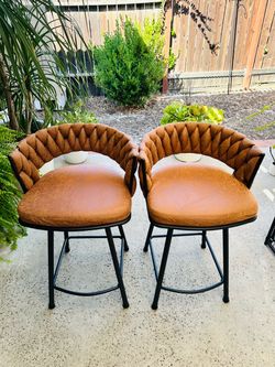 Set of 2 Bar Stools Chairs