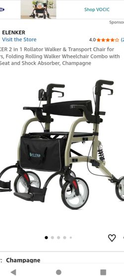 ELENKER ROLLATOR WALKER WITH FOOTREST